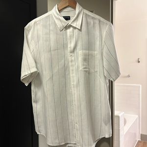 Club Monaco Linen Stripe Shirt, L